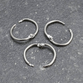 Binding rings 19 mm, nickel-plated, delivered open 