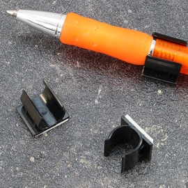 Pen holders, 12 x 15 mm, self-adhesive, black 