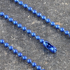 Ball chains 102 mm, 2.4 mm ball diameter, blue 