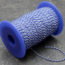Cord on reel, white/blue (100 m on reel) 