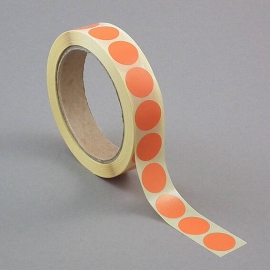 Coloured adhesive discs made of paper orange | 30 mm