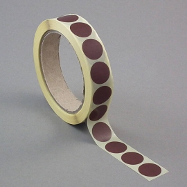 Coloured adhesive discs made of paper dark brown | 30 mm
