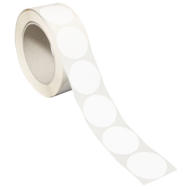 Coloured adhesive discs made of paper white | 40 mm