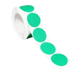 Coloured adhesive discs made of paper dark green | 40 mm
