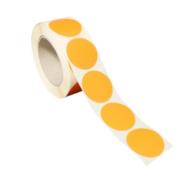 Coloured adhesive discs made of paper orange | 40 mm