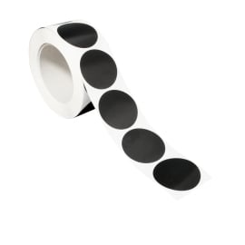 Coloured adhesive discs made of paper black | 50 mm