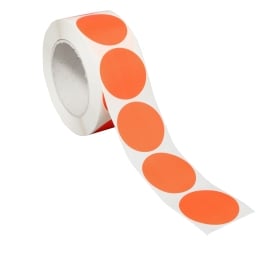 Coloured adhesive discs made of paper red | 50 mm