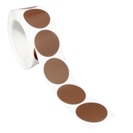 Coloured adhesive discs made of paper dark brown | 50 mm
