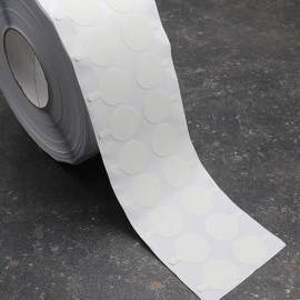 Double-sided adhesive discs, ø = 50 mm, permanent/permanent (2,500 pieces per roll) 50 mm | 2,500 pieces