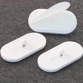 Adhesive ceiling hooks 20 x 40 mm (oval) | white