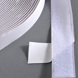 Hook and loop fasteners tape, self-adhesive, loop (roll with 25 m) 25 mm | white