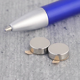 Disc magnets neodymium, self-adhesive, 10 mm x 3.5 mm, N35 
