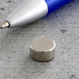 Disc magnets neodymium, 10 mm x 5 mm, N35 