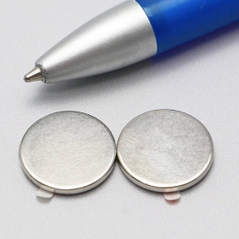 Disc magnets neodymium, strong self-adhesive (3M 4920), 15 mm x 1,5 mm, N35 