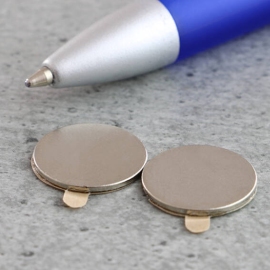 Disc magnets neodymium, self-adhesive, 15 mm x 2 mm, N35 