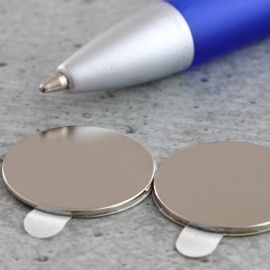 Disc magnets neodymium, self-adhesive, 20 mm x 2 mm, N35 