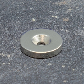 Magnetic discs neodymium with countersunk borehole 23 mm
