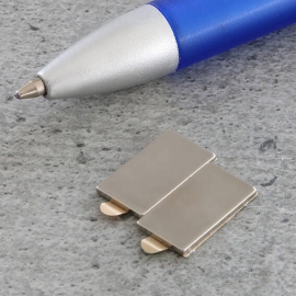 Block magnets neodymium, self-adhesive, nickel-plated 15 x 8 mm | 1 mm