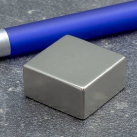 Block magnets neodymium, nickel-plated 25.4 x 25.4 mm | 12.7 mm