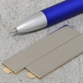 Block magnets neodymium, self-adhesive, nickel-plated 50 x 12 mm | 1.5 mm