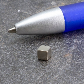 Cube magnets neodymium, nickel-plated 4 x 4 x 4 mm