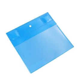 Magnetic pockets with flap for A6, with 2 neodymium magnets, long edge open, PP, blue 