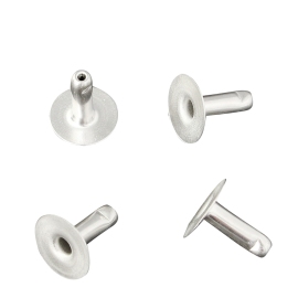 Double tubular rivets, lower part, open, type A, 10 mm head diameter 