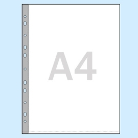 Sheet protectors A4, 11-on-1 hole, PP foil 80 micron grained 