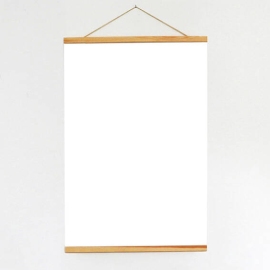 Wooden poster hangers, with suspension cord and magnetic fastening 710 mm | nature