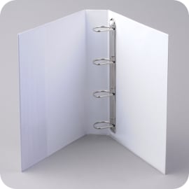 Ring binders, white, with outside and inside pockets, 4 D-ring mechanism  | 50 mm