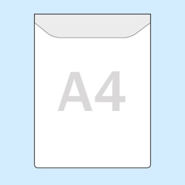 Rectangular pockets for A4, short edge open, with flap 