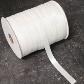 Satin Ribbon, 15 mm, white (300 m per roll) 