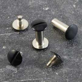 Binding screws, black painted 12 mm