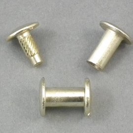 Binding screws with hammertop, brass-plated 12 mm