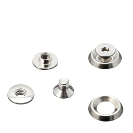 Binding screws with rosette disc, 2 mm, nickel-plated 