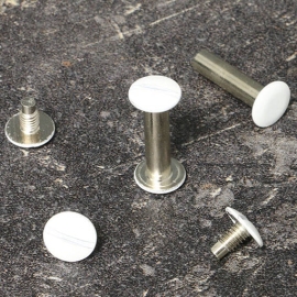 Binding screws, white painted 20 mm