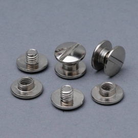 Binding screws, nickel-plated 2.5 mm | sleeve nut with hole, screw with slotted head