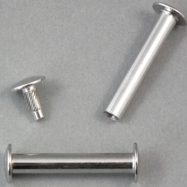Binding screws with hammertop, nickel-plated 30 mm