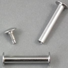 Binding screws with hammertop, nickel-plated 35 mm
