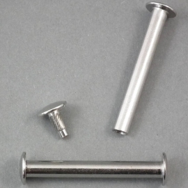 Binding screws with hammertop, nickel-plated 45 mm