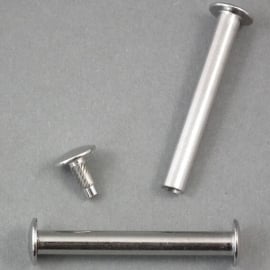 Binding screws with hammertop, nickel-plated 55 mm