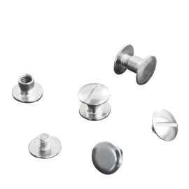 Binding screws, nickel-plated 6 mm | sleeve nut with smooth head, screw with slotted head