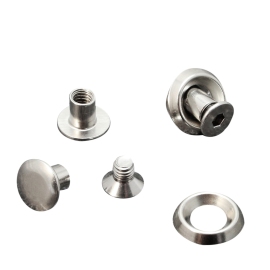 Binding screws with rosette disc, 6 mm, nickel-plated 