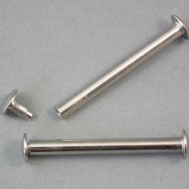 Binding screws with hammertop, nickel-plated 65 mm