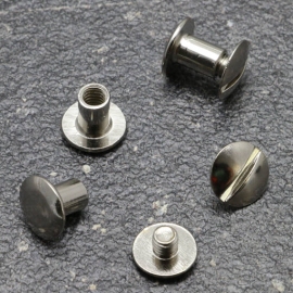 Binding screws, nickel-plated 7 mm | sleeve nut with smooth head, screw with slotted head
