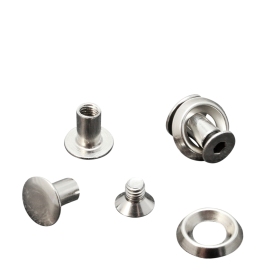 Binding screws with rosette disc, 8 mm, nickel-plated 