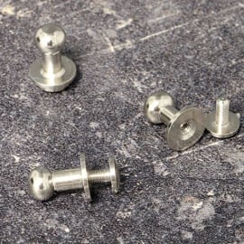 Sam Browne Studs and slotted screw, 13 mm, nickel-plated 