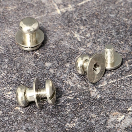 Sam Browne Studs and slotted screw, 7 mm, nickel-plated 