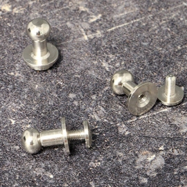 Sam Browne Studs and slotted screw, 9 mm, nickel-plated 