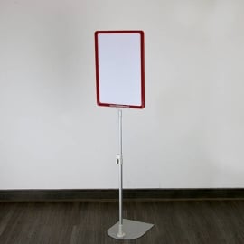 Poster frame with base and mount (set) A4 | red | Base: grey